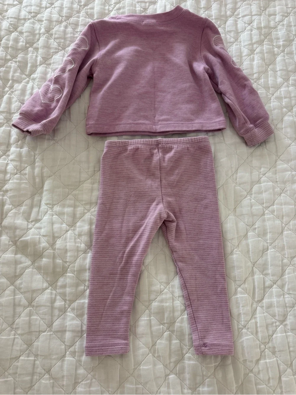 Splendid Girls Lavender Heart Sleeve Sweatshirt & Leggings Set